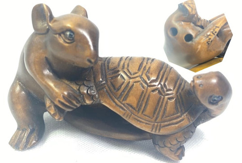 Netsuke schildkröte maus - netsuke,