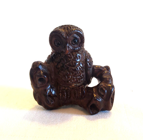 Antike japanische netsuke eule - japanische,